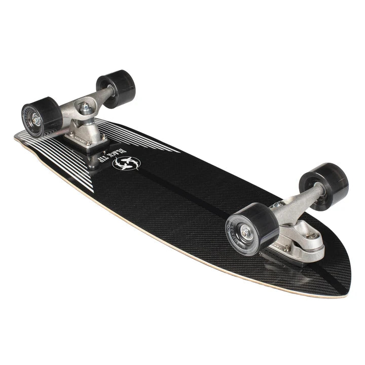 スケートボード Carver Black Tip C7 Raw Surf Skate Carver Black Tip Carbon Fiber Surfskate Complete C7 Raw (V6) - 32.5″