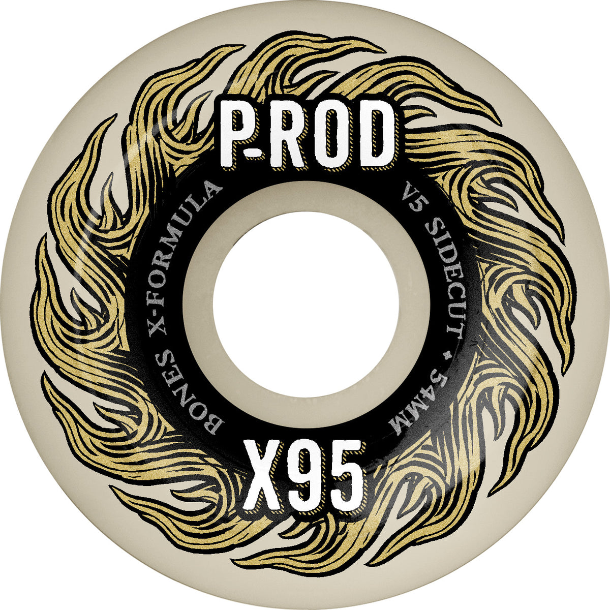BONES P-ROD X-FORMULA X95 54mmウィール Bones X-Formula P-Rod Pro V5 Sidecut 54mm 95a Wheels - White