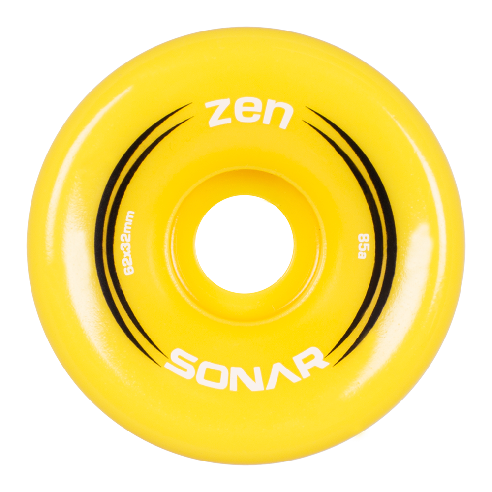 Sonar Zen Roller Skate Wheels 62mm 85a Yellow (4 Pack)