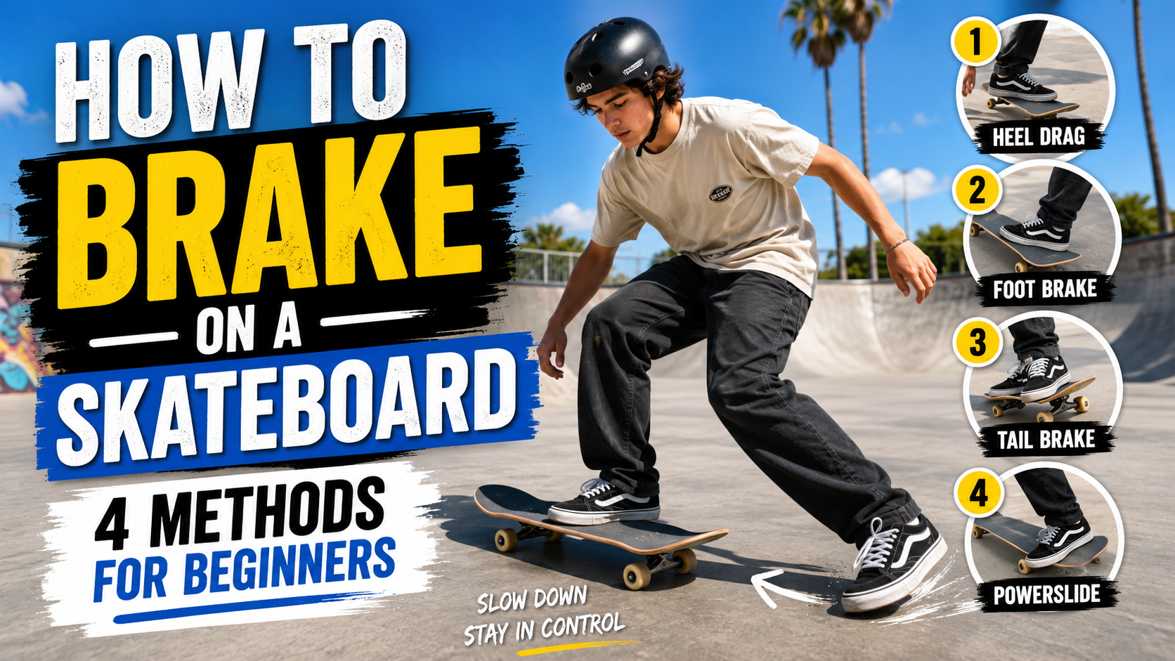 How to Brake on a Skateboard: 4 Methods for Beginners
