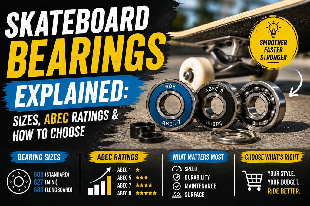 Skateboard Bearings Explained: Sizes, ABEC Ratings & How to Choose