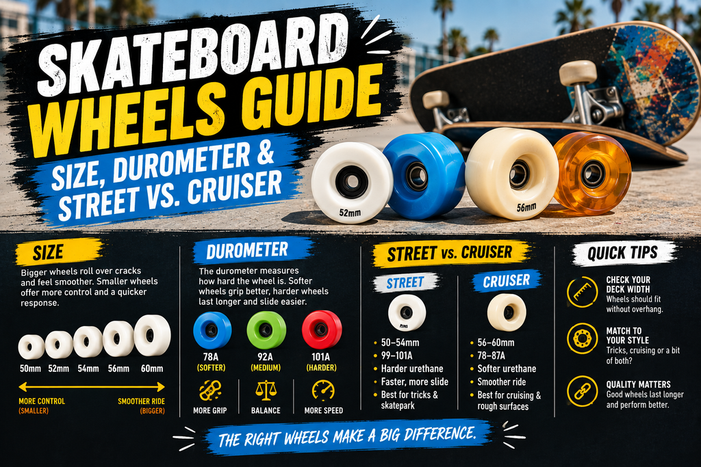 Skateboard Wheels Guide: Size, Durometer & Street vs. Cruiser