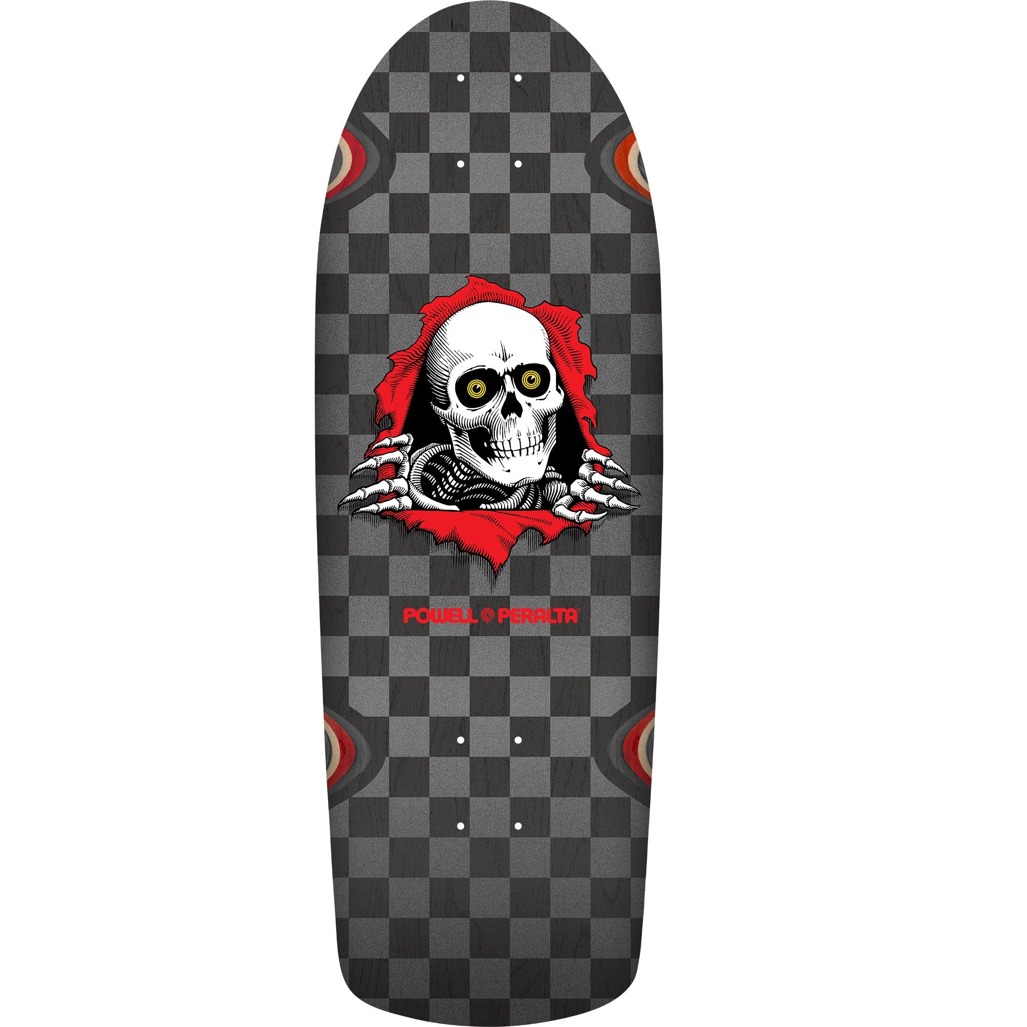 Tabla de skate Powell Peralta OG Ripper Checker de 10″ con tinte plateado y negro