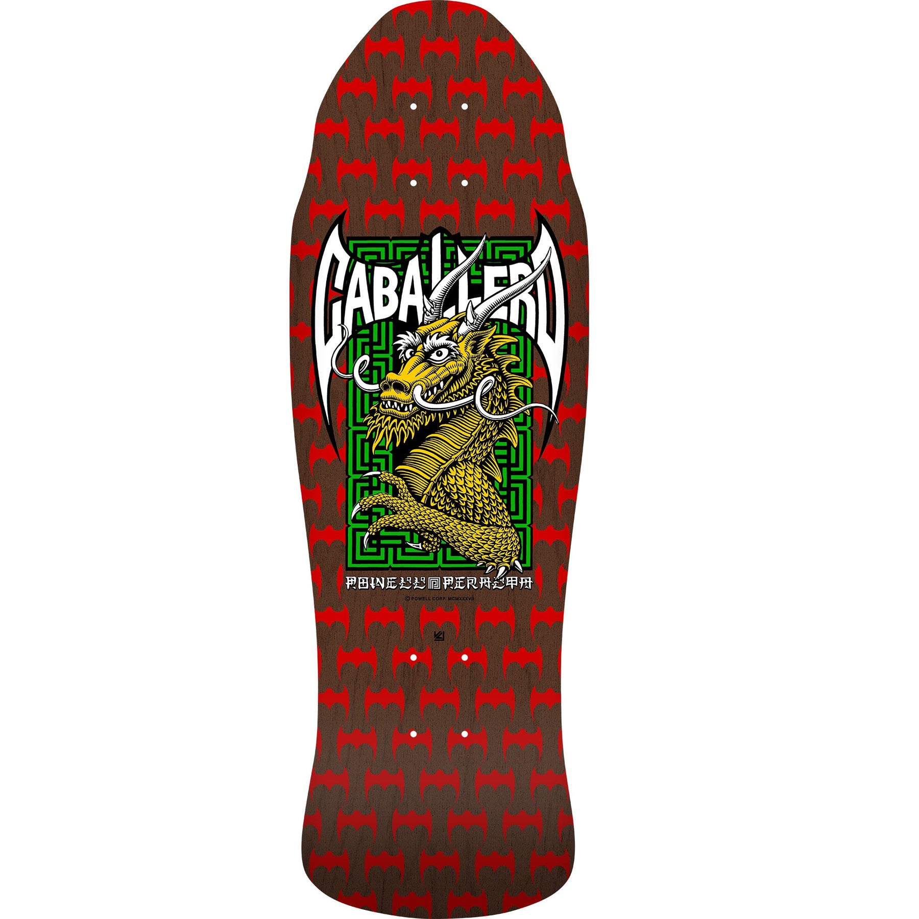 Planche à Roulettes Powell Peralta Steve Caballero Street Dragon - Réédition Blanche Et Or - Skateboard Collector Neuf Sous Blister