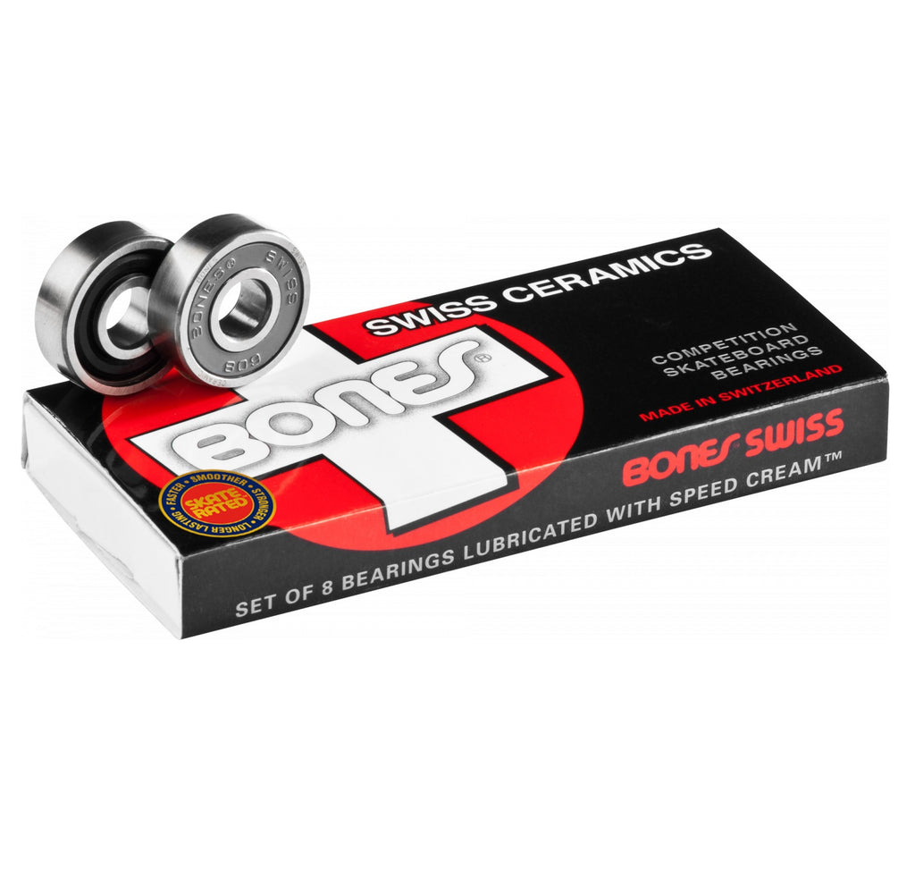 Bones Swiss Ceramic Skateboard Bearings (Set of 8)- Skates USA