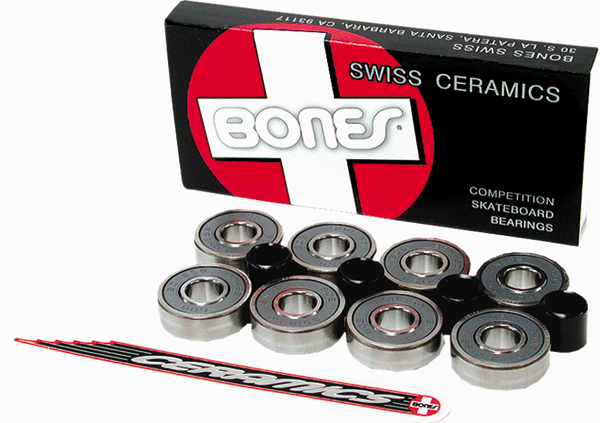 Bones Swiss Ceramic Skateboard Bearings (Set of 8)- Skates USA Bones Swiss Ceramic Skateboard Bearings (Set of 8)- Skates USA