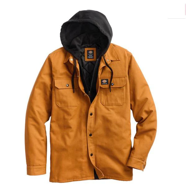 Hooded canvas shirt jacket deals