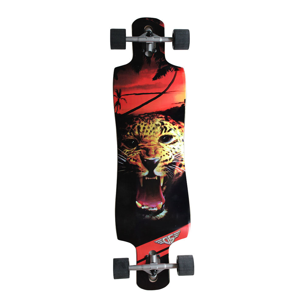 Leopardboard Gravity Double Drop Leopard Longboard Complete - 38″